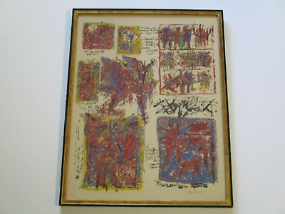 #ad VINTAGE MOSHE TAMIR CUBIST SERIGRAPH ABSTRACT EXPRESSIONISM RARE ISRAEL MODERN $750.00