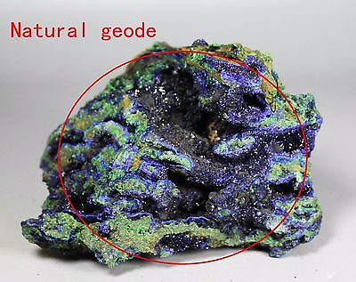 #ad Natural Rare Glittering Azurite Malachite Geode Mineral Specimen From Laos $368.00