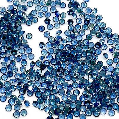 #ad VVS 25 Pcs Natural Blue Sapphire 1.7mm Round Diamond Cut Calibrated Gemstone Lot $18.99