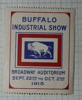 #ad Buffalo Industrial Show 1915 Buffalo Art State Tourism Ad Poster Stamp $12.00