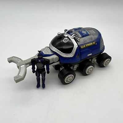 #ad #ad 1996 Bandai Beetle Borgs Mini Blue Stinger AV Vehicle And Figure Not Complete $14.99