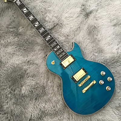 #ad Custom Blue Electric Guitars Flamed Maple Veneer Gold Hardware 2H Pickups $298.00