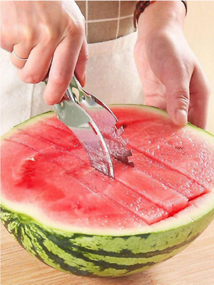 #ad 1pc Watermelon Slicer Cutter Knife Server Corer Scoop Kitchen Knife Tool $5.63