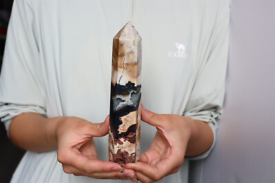 #ad 450g Natural Volcano Quartz Hand Carved Crystal Column Healing1pc A6790 $51.77