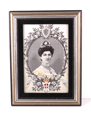 #ad Antique Fine Needlepoint Portrait of Queen Wearing Exquisite Diamond Neck Collar $149.99