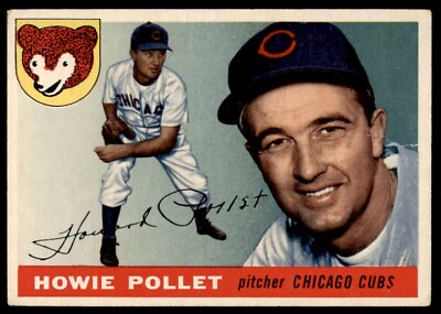 #ad 1955 Topps SET BREAK Howie Pollet CREASE Cubs #76 *Noles2148* $3.95