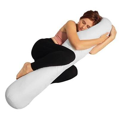 #ad 8” X 48” Round Body Pillow Adjustable Bolster Pillow for Bed with Removab... $48.49