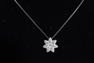 #ad Swarovski Jewelry Crystal Flower Necklace $40.00