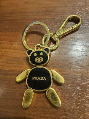 #ad PRADA Bear Keyring Key chain Bag charm Ladies Black x Gold 11cm Authentic $269.14