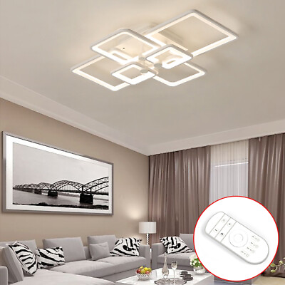 Square Acrylic LED Ceiling Light Chandelier Lighting Remote Control Pendant Lamp $55.00