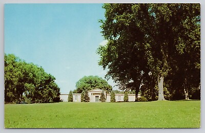 #ad Riverside Park Mausoleum Moline Illinois IL 1960 Postcard Cemetery UNP Chrome $3.49