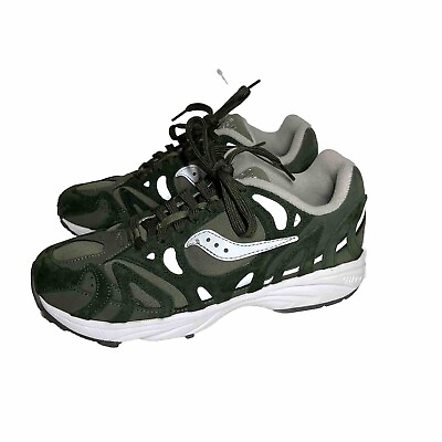 #ad New Saucony Grid Azura 2000 Unisex Green Silver Classic Jogger Size 8 Sneakers $95.96