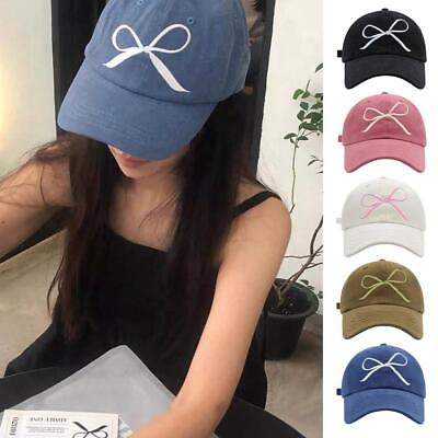 #ad Bow Embroidered Baseball Cap Spring and Summer Sun Protection Cute Wo Prod $10.20