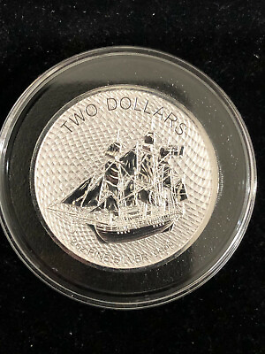 #ad 2020 2 oz Cook Islands Silver Bounty Coin IN A CAPSULE $99.99