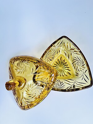 #ad hazel atlas amber glass triangle shaped ashtray $19.99