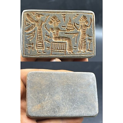 #ad Ancient Sumerian Worshipper Inscription Near Eastern Old Stone Fragment Tile $180.00