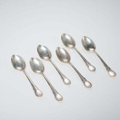 #ad Lunt Sterling Silver Modern Victorian Teaspoons 6pc Set Lot 6quot; B $350.00