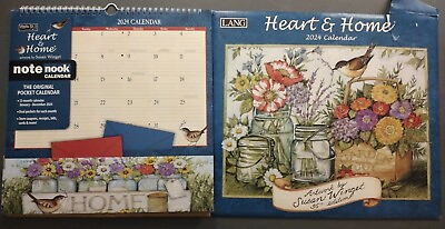 #ad Heart and Home 2024 LANG Wall Calendar and Note Nook Calendar Lot $10.99