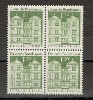 #ad GERMANY MNH BLOCK OF 4 STAMPS BERLIN TEGEL 1969. $2.00