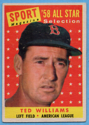 #ad 1958 Topps #485 Ted Williams VG WRINKLE MARKED Boston Red Sox All Star HOF A4720 $75.00