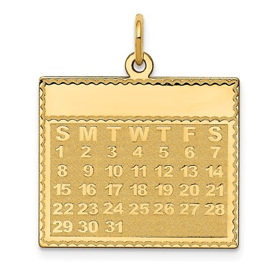 #ad 14K Yellow Gold Sunday the First Day Calendar Pendant $476.95