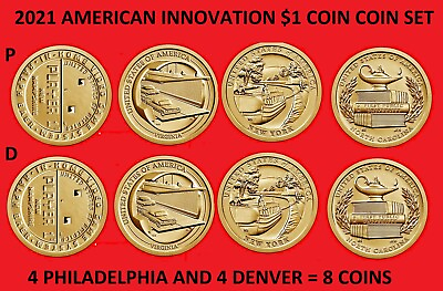 #ad 2021 American Innovation Dollar Coin P amp; D Set Uncirculated 8 Coins $22.99