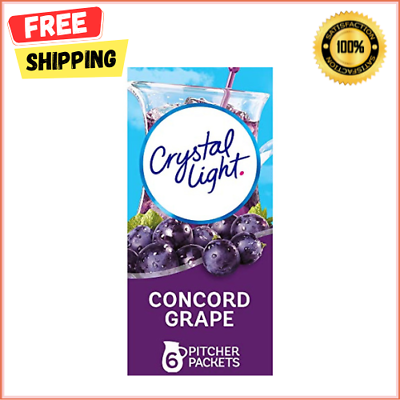 #ad Crystal Light Sugar Free Concord Grape Low Calories Powdered Drink Mix 6 Count $5.25