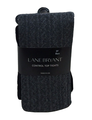 #ad Lane Bryant Control Top Tights Gray amp; Black Textured Size E F 1 Pair Free Ship $8.95