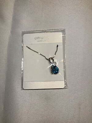 #ad Crystal Jewelry Blue Pendant Necklace $1.00