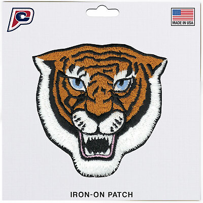 #ad Tiger Head Motif Iron On Embroidered Applique Patch $10.99