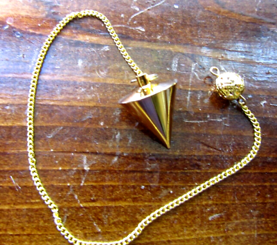 #ad Mini Egyptian Dowsing Pendulum Solid Brass Healing Earth Energies Pendant $20.00