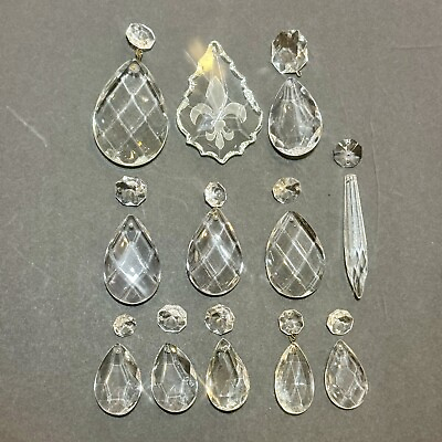 #ad Lot of 23 Crystal Glass Chandelier Prism Pieces Mixed Styles amp; Sizes $16.75