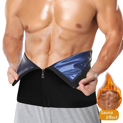 #ad Men Waist Trainer Cincher Sweat Sauna Belt Body Shaper Tummy Control Girdle Band $13.10