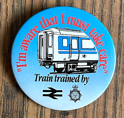 #ad Vintage Train Safety Badge Train Trained British Rail Police 70#x27;s 80#x27;s Retro GBP 3.95