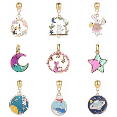 #ad Alloy Beads Space Charms Cat Rabbit Pendant Enamel Charm Jewelry Crafts 1pc $11.50