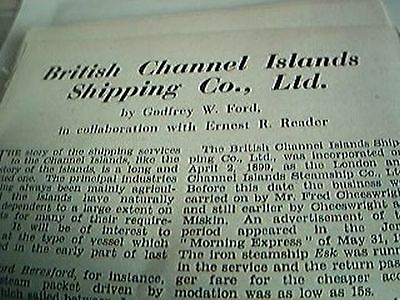 #ad news item 1953 british channel island shipping ernest reader article GBP 2.65
