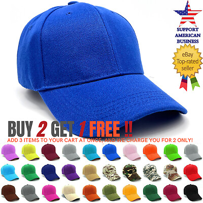 #ad Men Baseball Cap Adjustable Solid Women Trucker Ball Hat Plain Visor Camo Caps $6.85