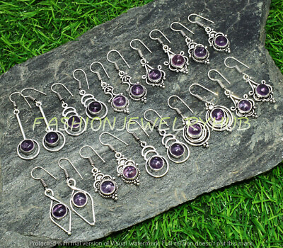 #ad Amethyst Gemstone Ethnic Handmade Earrings 5pcs Lot For Woman FE 672 $9.49