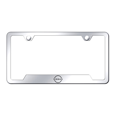 #ad Chrome Laser Etched Stainless Steel Cutout Bottom License Plate Frame for Nissan $61.95
