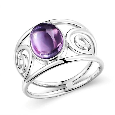 #ad Amethyst Silver Ring Women Gift Ring Sterling 925 Gemstone Jewelry US 3 to 13 $39.22