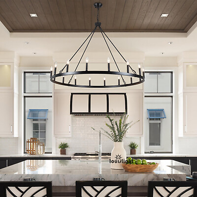 #ad Large Chandelier Black 16 Light Ceiling Pendant Lighting Fixture Dining Room Bar $168.00