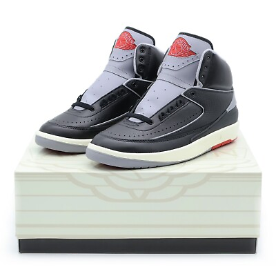 #ad DR8884 001 Nike Air Jordan 2 Retro Black Cement Fire Red Sail Grey Men#x27;s $154.00