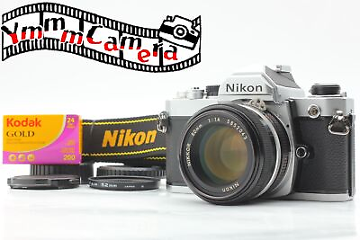 #ad Near MINT Nikon FM Silver SLR 35mm Film Camera Ai s ais 50mm f 1.4 Lens JAPAN $279.99