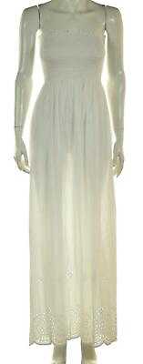 #ad Tommy Bahama Womens Dress Size S White Solid Maxi Strapless Long Cotton $29.99