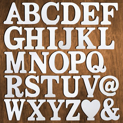 #ad 3.1quot; A Z White Wooden Letter Wood Alphabet Name Wedding Party Decor Freestanding $28.79