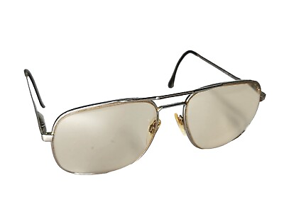 #ad Vintage Luxottica Kuxx Aviator Eye Glasses Silver Sturdy Frame 62018 Italy 150 $39.99