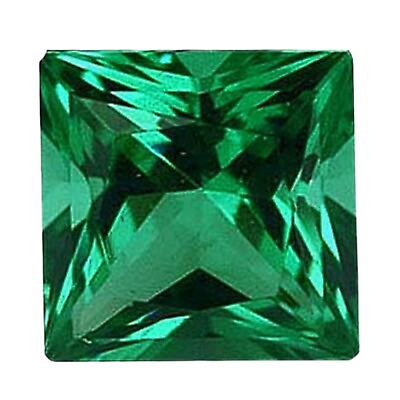 #ad Emerald Square Faceted Loose Gemstone 11 mm 4.57 Cts Flawless Cut Gemstone $29.98