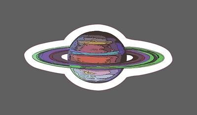 #ad Planet Sticker Saturn Rings Waterproof Buy Any 4 For $1.75 Each Storewide $2.95
