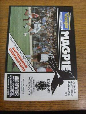 #ad 01 01 1985 Notts County v Crystal Palace . FREE POSTAGE on all UK orders. GBP 3.99