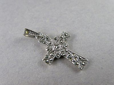 #ad Sterling Cross with Marcasite 4.6g 1316 $28.95